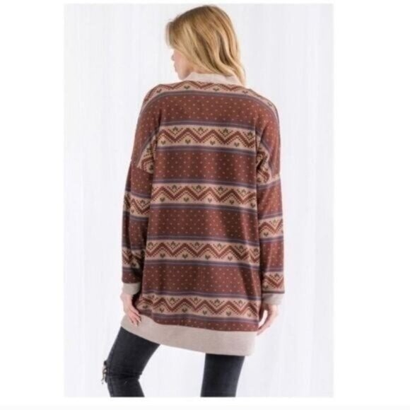 WESTERN/AZTEC PRINT CARDIGAN-NEW- - Picture 4 of 6